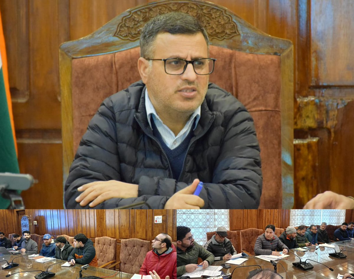 DC Bandipora Shakeel ul Rehman Rather convened a meeting at VC Room Mini-Secretariat to review the progress of  Mission Youth Schemes, Sanklap and Skilling Courses of B2V4
<a href="/OfficeOfLGJandK/">Office of LG J&K</a> 
<a href="/diprjk/">Information & PR, J&K</a> 
<a href="/dcbandipora/">Deputy Commissioner Bandipora</a>