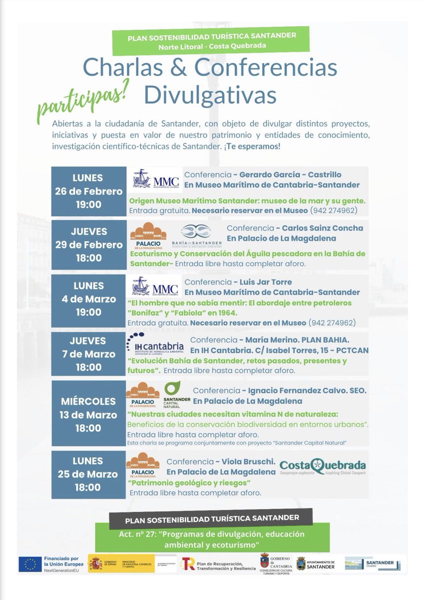 Interesante programa de charlas divulgativas y formativas, que organiza el #PST de <a href="/Sdrdestino/">Santanderdestino</a> . Una buena oportunidad si la puedes aprovechar !