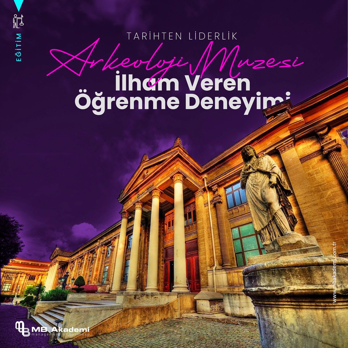 mbakademi's tweet photo. Geçmişin izinde liderlik yeteneklerinizi keşfedin! Arkeoloji Müzesi’nde gerçekleşecek olan ‘Tarihten Liderlik
Arkeoloji Müzesi’ eğitimimize katılın ve tarih boyunca liderlik örneklerinden ilham alarak kendinizi geliştirin. 

#TarihleLiderlik #ArkeolojiMüzesi #mbakademi https://t.co/rUIB9O93mH