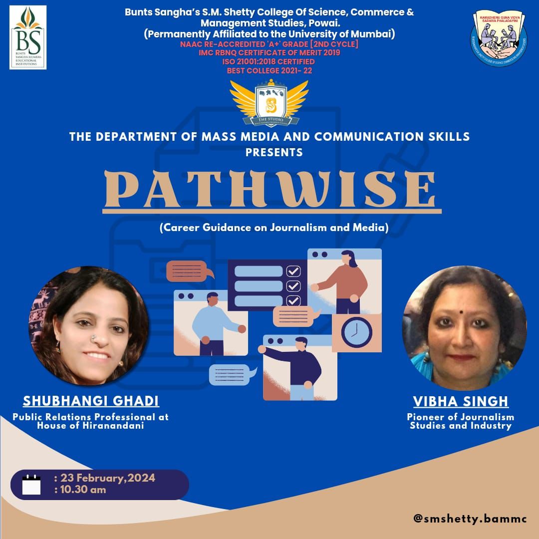 smshettybammc's tweet photo. Uncover the Power of Words: Join us for a Career Guidance Session on Journalism &amp; Media! 📰🎥

Don't miss this opportunity to gain valuable insights!

🗓️Date: 23rd Feb
📍Venue: To be announced tomorrow

We hope to see you there!
#Pathwise #careerguidance #journalism #media #bammc https://t.co/t3uEAs48kb