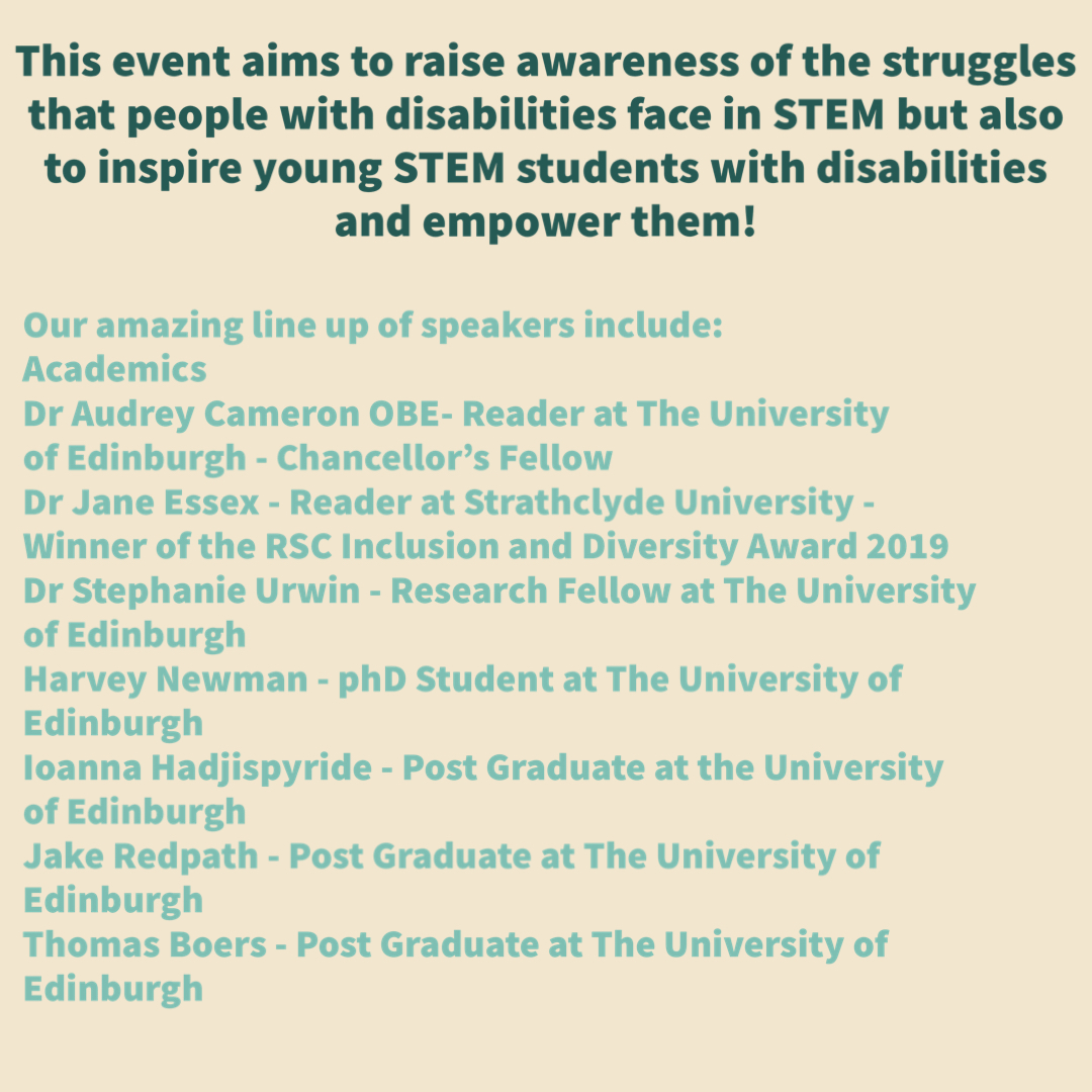 📢'I Belong in Chemistry', a series of talks by chemists with disabilities, sharing their stories and empowering others. Everyone welcome! 📍Tue 12th March, 5-7 pm, Joseph Black, Edinburgh Register👉forms.office.com/e/AaANDvUXeR 👏Thanks to Nghi Nguyen & @clairehobday for organising!