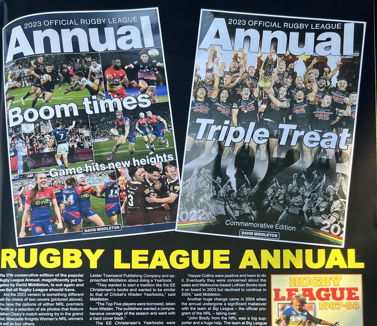 Thanks to Terry Liberopolous for featuring the official NRL Annual in his latest edition of Rugby League Review. rugbyleaguereview.com/subscribe.htm rugbyleagueannual.com.au