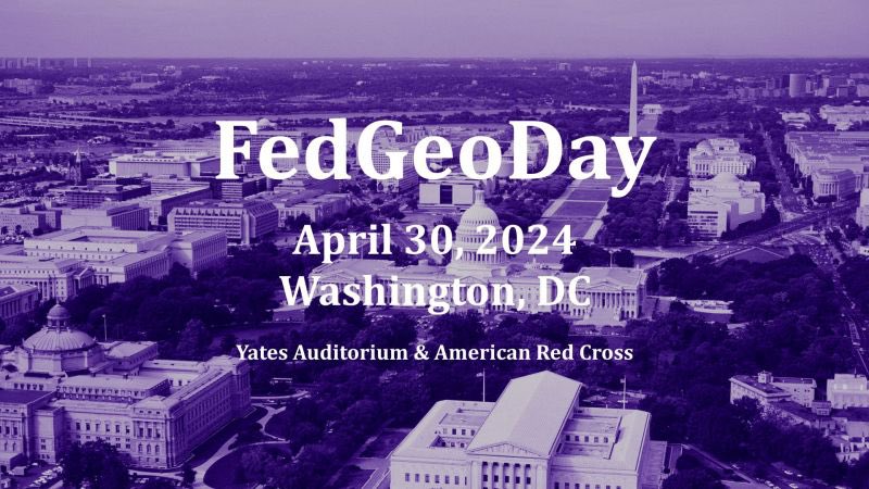 I’m happy to be a co-chair of this year’s @FedGeoDay_US on April 30, 2024 in Washington, DC. Save the date, program information and registration are coming soon! fedgeo.us #gischat