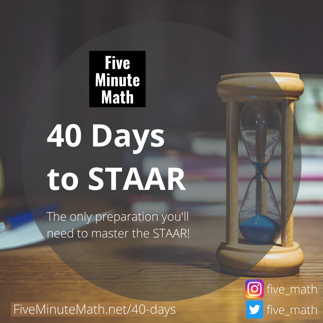 Please share with teachers you know! Help your students master the STAAR test with this FREE, grade-level math review! fiveminutemath.net/post/40-days-t…