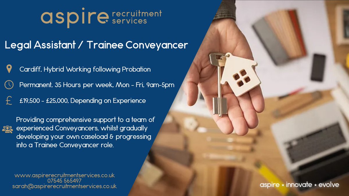 ⭐New #Vacancy ⭐ ⭐The #Employer: A boutique #Law firm. ⭐The #Job: #Legal Assistant / Trainee #Conveyancer ⭐#You: An experienced #LegalAssistant, keen to progress into a practising role. #LegalAssistant #TraineeConveyancer #LegalJobs #Recruitment #Recruiting #Hiring