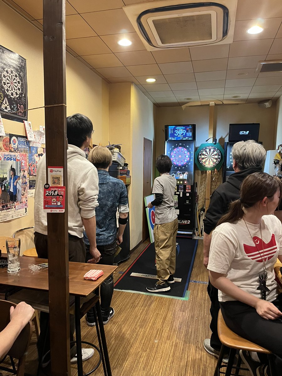 今日の千夏夜はマイスター武DAY🎯

残り少ない千夏夜での日々で寂しいたけ😢🍄
みんなで楽しみましょー✨✨✨

#ダーツ　＃千夏夜