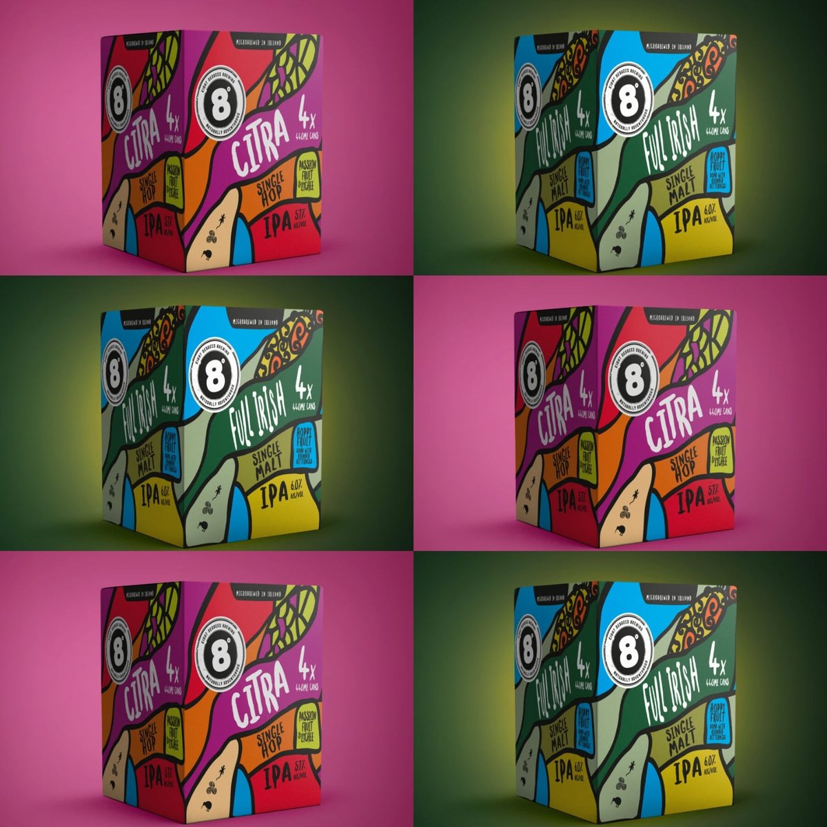 8degreesbrewing's tweet photo. ONLINE SHOP: FOUR PACKS ALL STOCKED UP!
To celebrate our gorgeously colourful four packs, we’ve put together this very special case of cans which contains:
3 x 4 packs of #FullIrishIPA
and
3 x 4 packs #CitraSHIPA.
https://t.co/o7UVrHdZyQ
#enjoyresponsibly https://t.co/8V6IzOjJVN