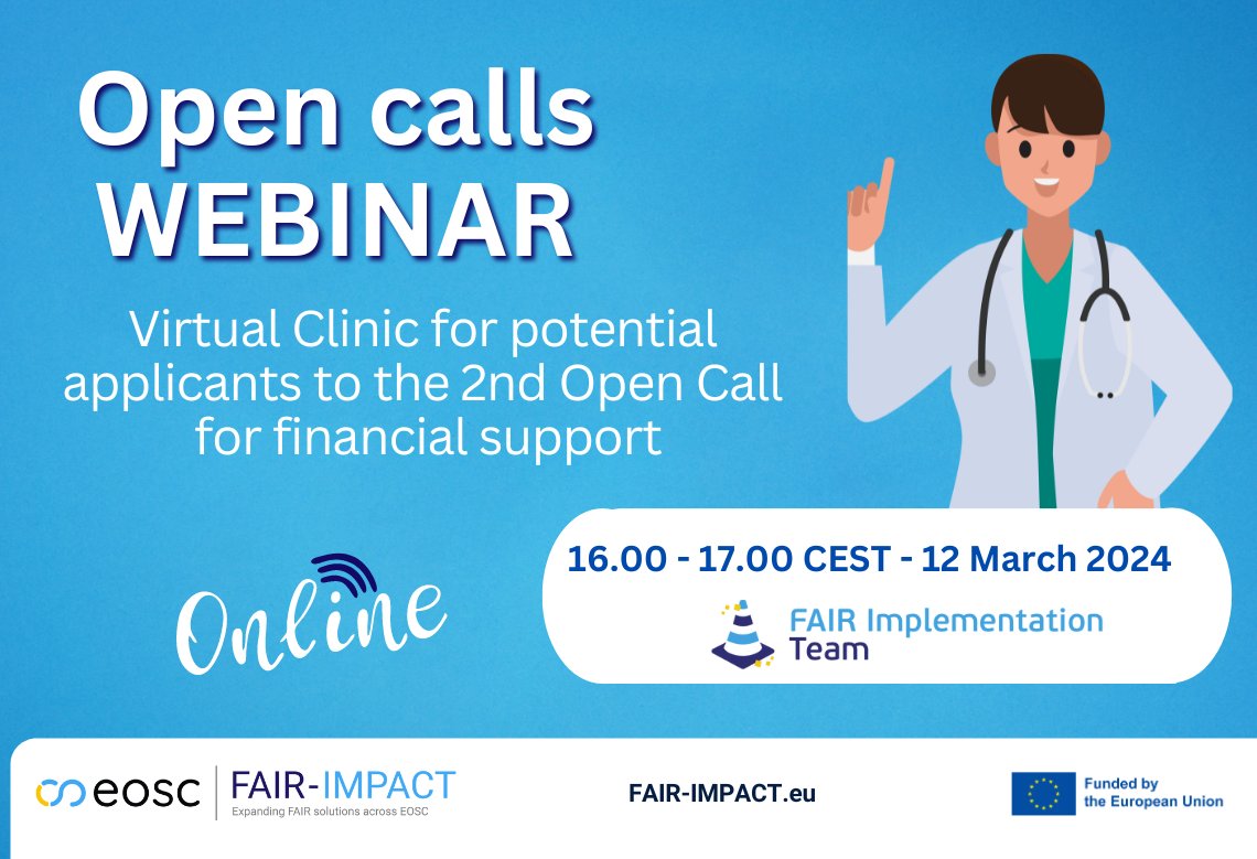 What❓New OpenCall📣|And❔5 support actions🎒|With❓CascadingGrant💶|For❔Support you in your FAIRdata journey💪Pose your questions in our #webinar 🖥️ & increase your chances of being selected to focus on #researchsoftware #PID #FAIRdata #datarepositories fair-impact.eu/events/fair-im…