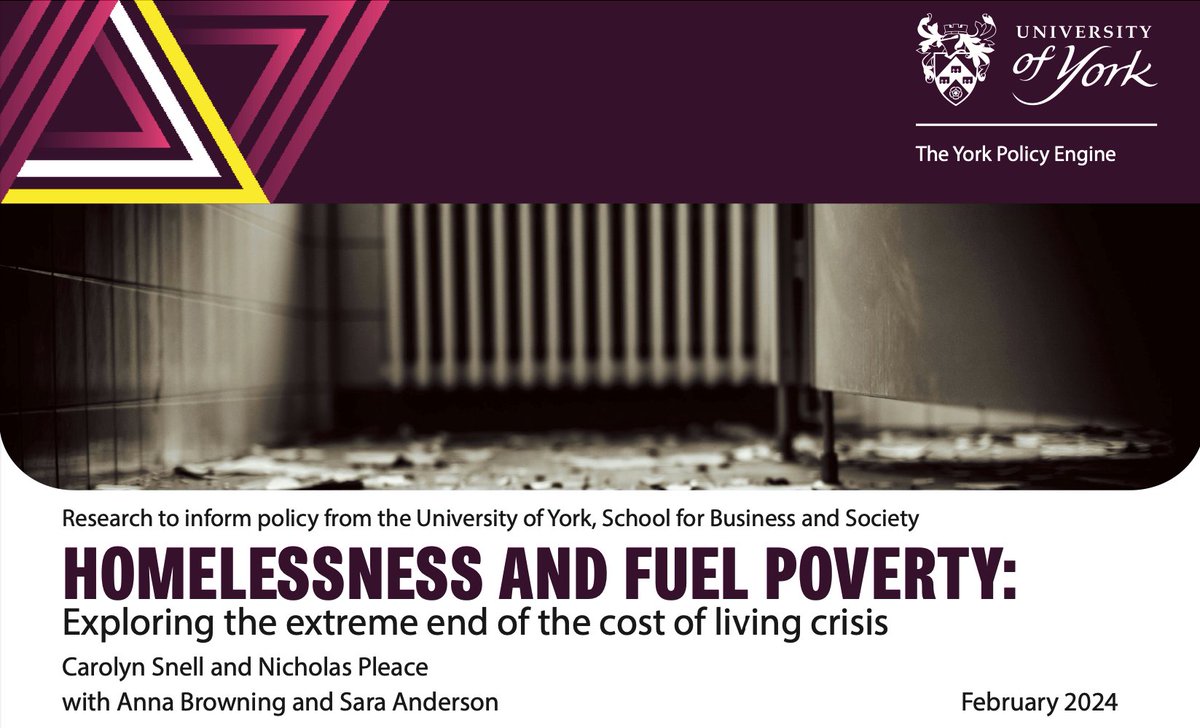 🚨New study by University of York reveals rising homelessness & fuel poverty amid cost of living crisis. Urges policy overhaul for energy tariffs, welfare, & social housing 👇 york.ac.uk/media/policyen… 
#Homelessness #FuelPoverty #PolicyReform
