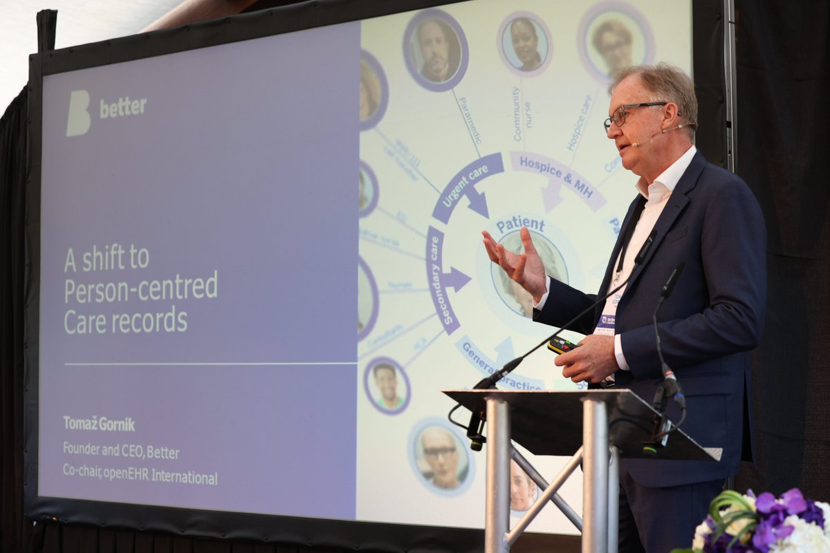 InvestnetEvents's tweet photo. We have @tomazgornik CEO & founder of @bettercareIT, an open data digital health platform provider, a co-chair of @openehr International.
"Healthcare is reorganising around the patient. Shared care records is just the 1st step towards coordinating care."
#TechHealth24 https://t.co/ThInqUiyWt