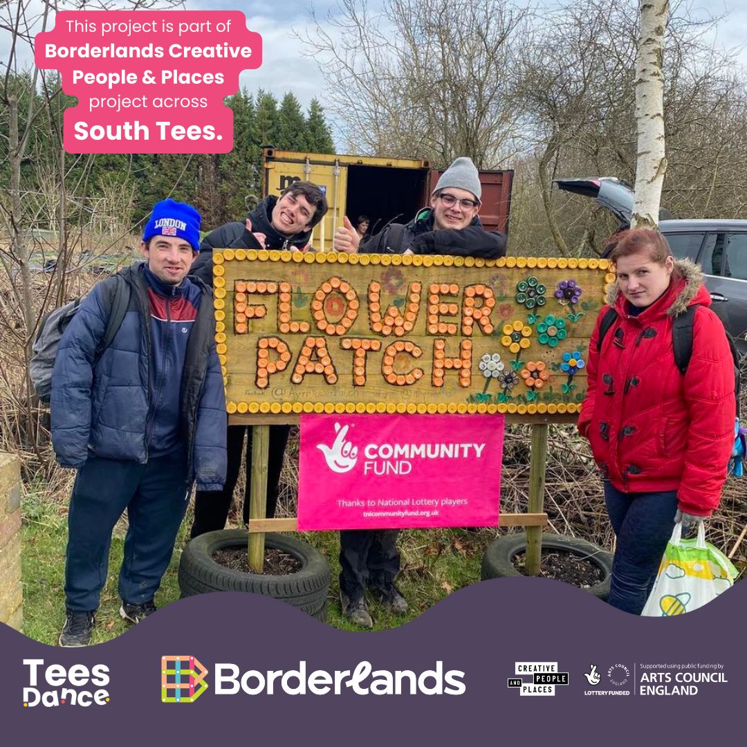 Great day had by all this week building the Wellbeing Garden.  @refugefuture and @BridgehillDayServicesmiddlesbrough
The refreshed Flower Patch sign looks ace!
This project is run by @allyearroundflowerpatch as part of our Creative People and Places project across South Tees