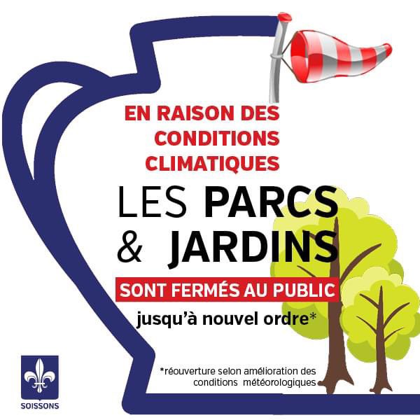 ⚠️Tempête Louis : l’Aisne placée en vigilance orange pour des vents violents ce jour.💨De fortes rafales de vent sont attendues dans le département avec des bourrasques de + 70km/h. 🌧 pluies abondantes
🌳 parcs &amp; jardins fermés au public jusqu'à nouvel ordre. 
#soyezprudent