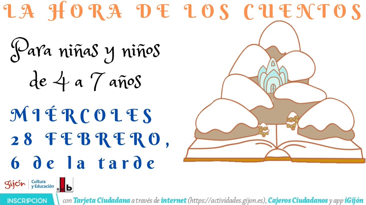 El #Miercoles  #28febrero, #LaHoraDeLosCuentos 📖en la #biblioteca #pachindemelas . #Lectura en compañía, para niñas y niños de 4 a 7 años @RMBGijonXixon @Culturagijon #lectura #bibliotecasdegijon #actividadeseducativas #actividadesinfantiles👦👧📚