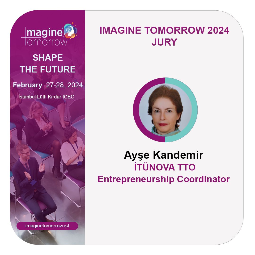 Ayşe Kandemir will be with you as the jury team at Imagine Tomorrow 2024.

#imaginetomorrow

#imaginetomorrow2024

#tekmer #teknopark #entrepreneur