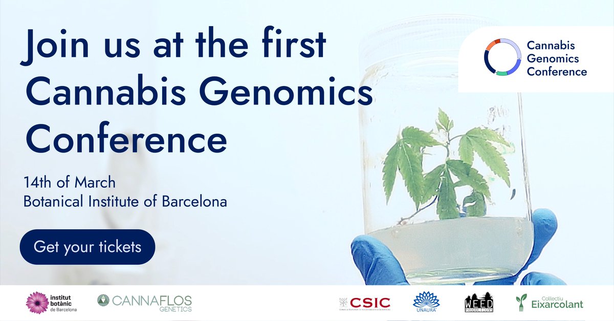 📢📢 Registrations are now open for the CANNABIS GENOMICS CONFERENCE in Barcelona 14th March! Get your in-person or online ticket!! 🙍💻 📝 bit.ly/3uP8and Come join and discuss research in #cannabis with leading scientists and industry professionals in the field