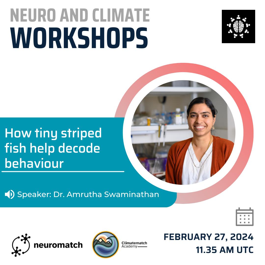 Fun fact about fish: they can help us decode behavior. 🧐

'How?' you must be wondering just like we are. 🐟 -> 🧠 ???

Register for Dr. Swaminathan's talk explaining these fishy secrets. PE and @neuromatch will be happy to see you there!