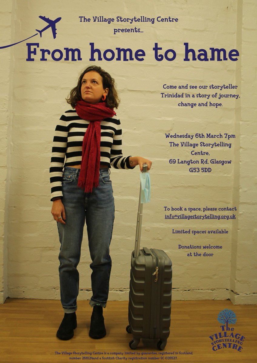 Come along to the Village and experience... 'From home to hame', an amazing performance, created by our very own Trinidad! This is a story of change and hope during the pandemic. This performance is for adults only, to book a space, contact info@villagestorytelling.org.uk
