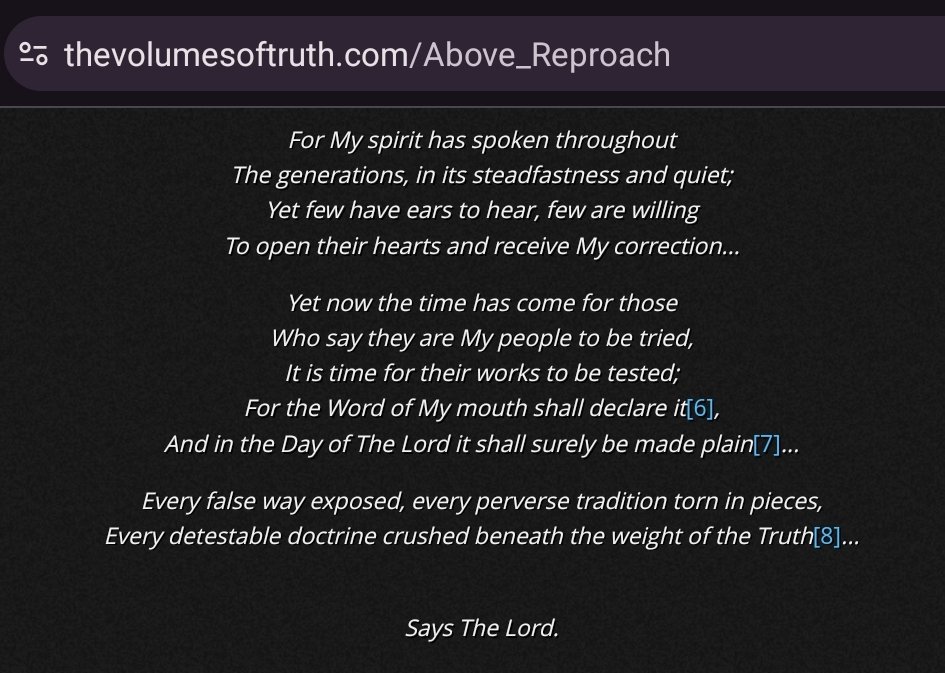 📖 Excerpt from 'Above Reproach': thevolumesoftruth.com/Above_Reproach

▶️ Video: youtube.com/watch?v=iW3xH8…

#TheVolumesofTruth #prophecy #spirit #holyspirit #wordofgod #correction #truth #christianity #churches #tried #tested #dayofthelord #falsedoctrine #traditions #trueprophet #prophet