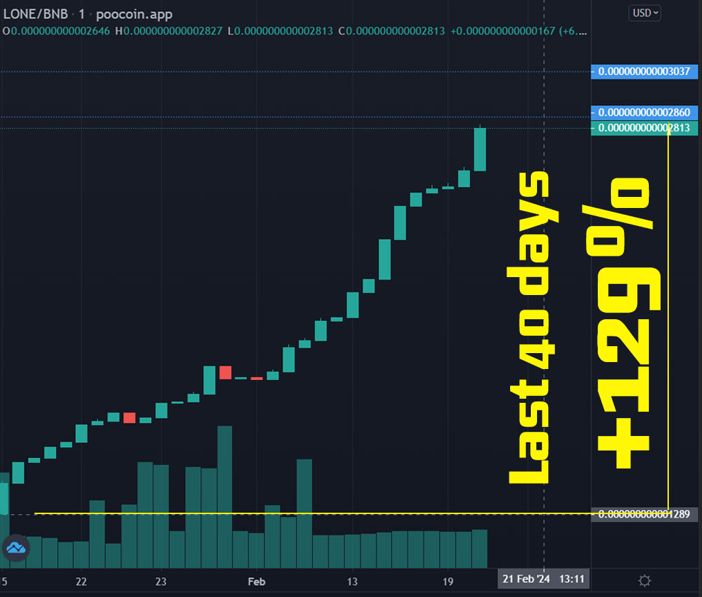 the_lone_coin's tweet photo. 40 Days of Growth!!! 
The Best Is Yet To Come, There Can Be Only ONE!

PooCoinChart: https://t.co/CACcDSXK9q

Trade here:
https://t.co/oWGu7Zr4q8

Webpage:
https://t.co/Tvjk98ARyA

Telegram:
https://t.co/AkrFwyVUZE 

#LoneCoin #memecoin #meme #BNBChain #Crypto #cryptocurrency https://t.co/LeV3dMmWWm