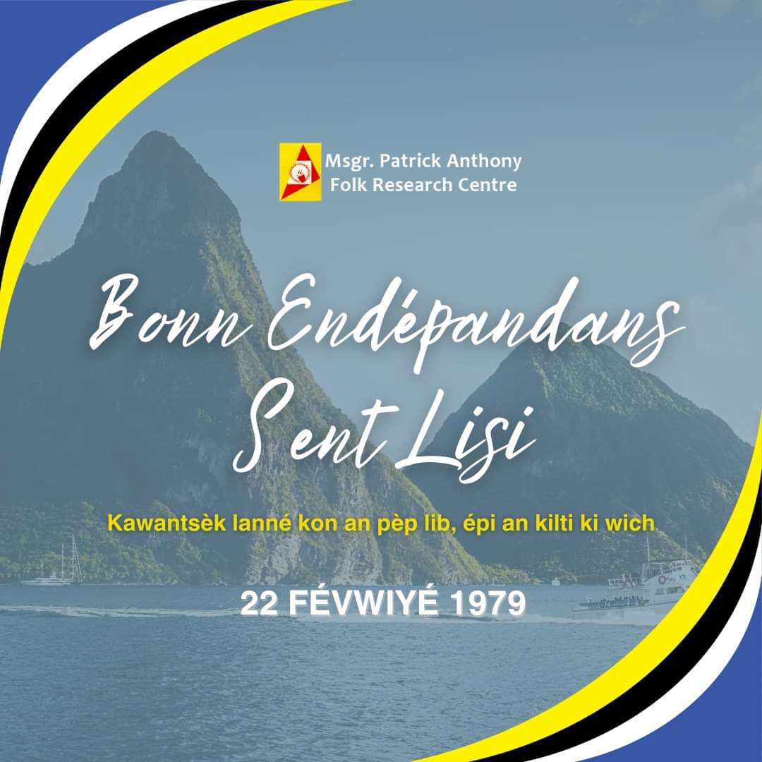 frcslu's tweet photo. Happy Independence Saint Lucia
45 years as a free people with a rich culture
22 February 1979
#SaintLucia
#saintlucia45
#sentlisi
#endépandans
#independence https://t.co/rLacU3RQcs