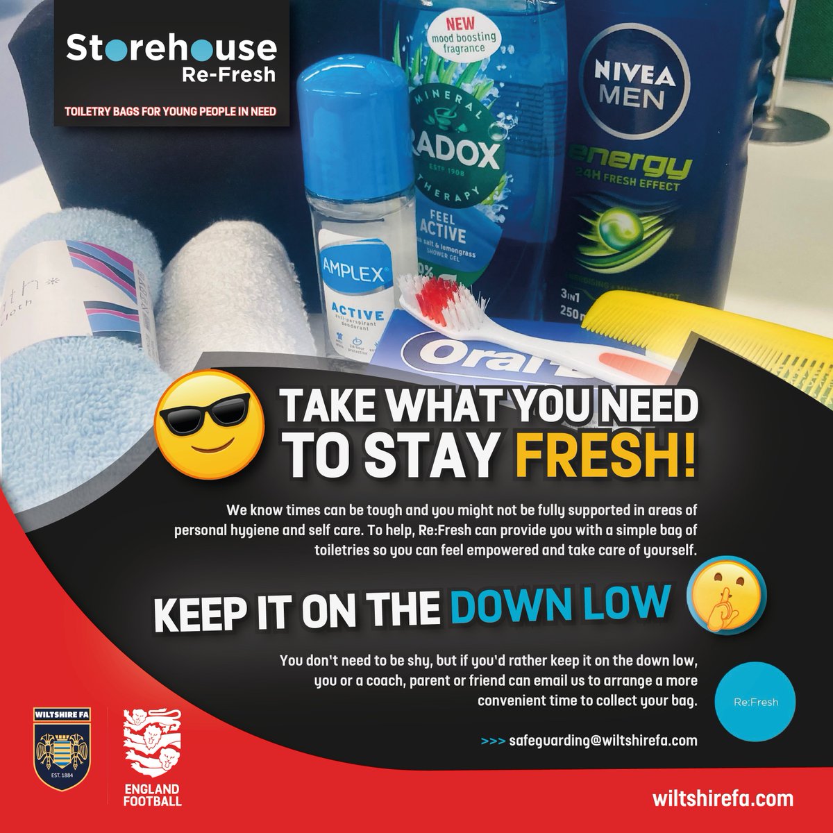 💙We're supporting Re:Fresh with their mission to provide toiletry items to young people in need 🧴Youngsters who are facing challenges & find themselves not fully supported in areas of self care can collect a bag of toiletries frm @GreenLanePF wiltshirefa.com/news/2024/feb/…