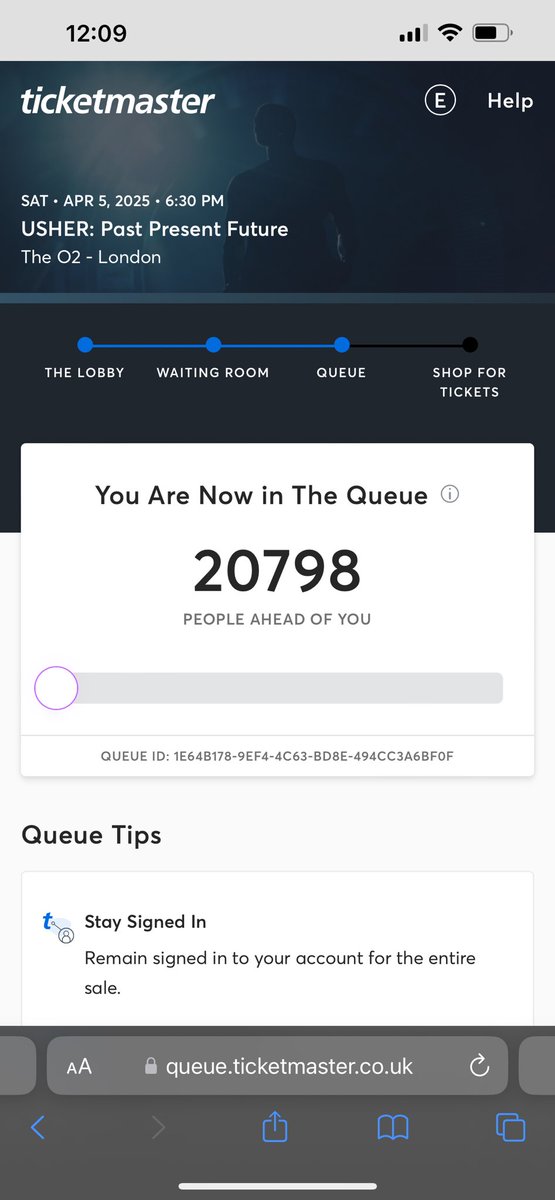 The fact <a href="/Usher/">Usher Raymond IV</a> has the whole capacity of <a href="/TheO2/">The O2</a> waiting to get tickets in the queue on <a href="/TicketmasterUK/">ticketmasteruk</a> is CRAZY! Amazing but wild…you guys need to relinquish more dates. Asappp 😅