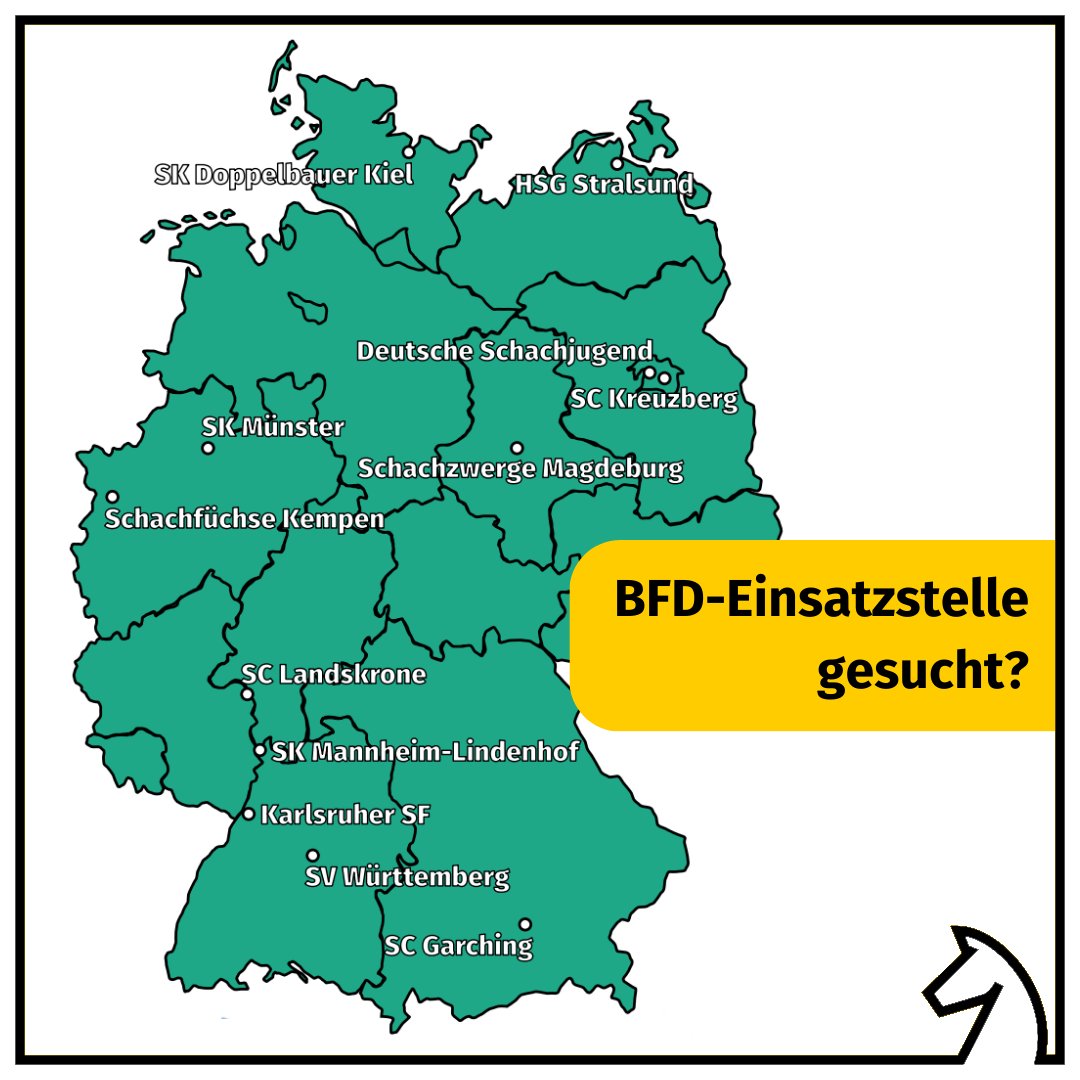 Noch nichts vor nach dem Abi? Neue Beschäftigung für die Rente gesucht? Einen Bundesfreiwilligendienst kann jeder machen. Alle Einsatzstellen für unseren Bundesfreiwilligendienst im Schach findest du hier!
➡️ deutsche-schachjugend.de/bfd
#fwdimsport #bfd #fsj