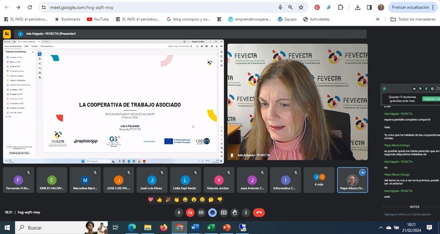 FEVECTA's tweet photo. Ayer nuestra compañera Lola Folgado (@folgadoromeu17), abogada de Fevecta, impartió una sesión para el colegio @graduadosociala
En el marco de nuestro proyecto #InspiraCoop
Actuación cofinanciada por Fondo Social Europeo Plus (FSE+) 🇪🇺 #ProgramaEfeso y @CEPES2 https://t.co/L8Y1a09ATD