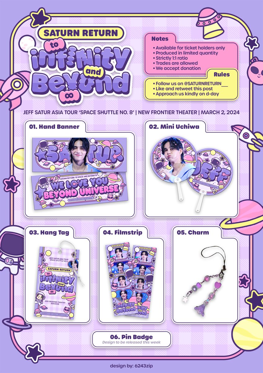 SATURNRETURN__'s tweet image. ⋅˚₊ ଳ⋆.ೃ࿔*:･⋅˚₊‧ ⁺₊⭑₊⁺ 🔭

👩‍🚀🚀 Saturn Return: To Space and Beyond ∞ 
         A fansupport for Jeff Satur 

ꔫ mbf, rt, like
ꔫ check poster for more details. 

proj by:  @breadednini @qtyeonshine @MisterCarayugan

#JeffSaturInManila #JeffSaturSpaceShuttleNo8Manila