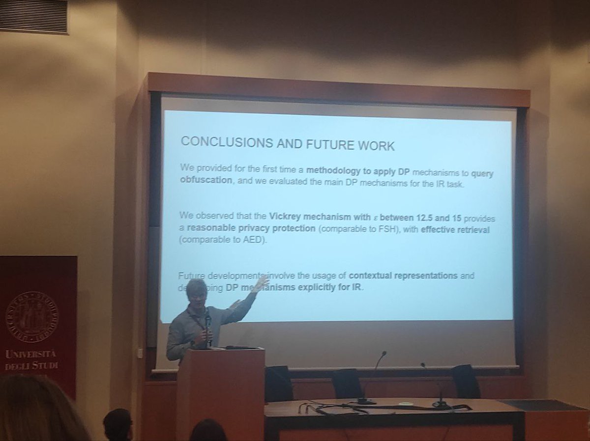 IIIA Hub (@iiia_unipd) on Twitter photo Presenting an exploratory study on differential privacy for query obfuscation in IR at #ircdl2024 w/ <a href="/guglielm0f/">Guglielmo Faggioli</a>
More at ceur-ws.org/Vol-3643/paper… Presenting an exploratory study on differential privacy for query obfuscation in IR at #ircdl2024 w/ <a href="/guglielm0f/">Guglielmo Faggioli</a>
More at ceur-ws.org/Vol-3643/paper…