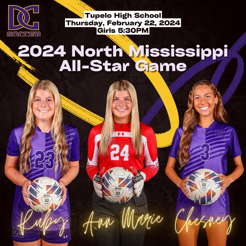 dcjagsoccer's tweet image. ⚽️Ruby Barton, Ann Marie Barton, Chesney Gunderson, Vaughn Stackhouse and Michael Keaton will represent Desoto Central High in the North MS All Star Game this evening⚽️