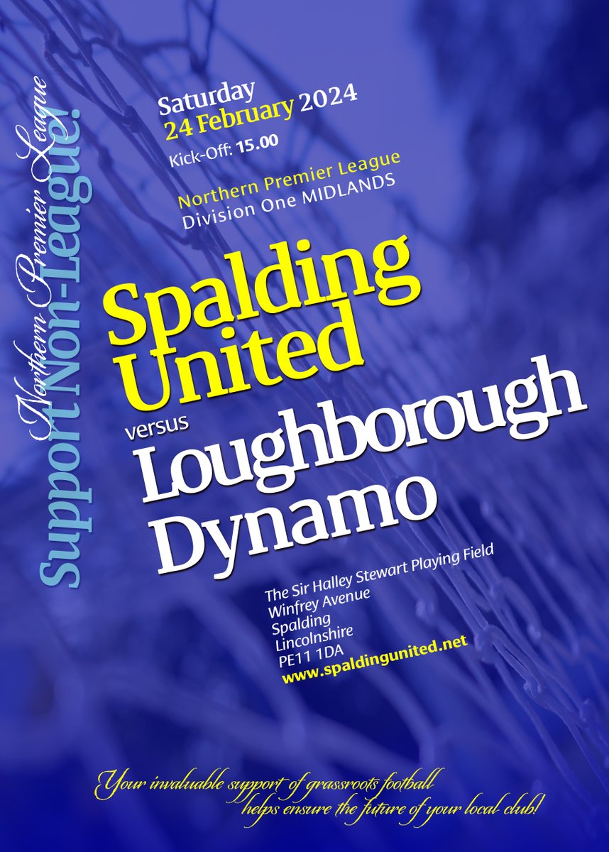 thejakewhiteley's tweet image. Another weekend of top-notch #NonLeagueFootball action beckons, including at #TheSirHalleyStewart where #StepFour @SpaldingUnited host @lborodynamofc - be sure to check the host club's social-media/website for very latest news re KO, Admission Prices, etc!...