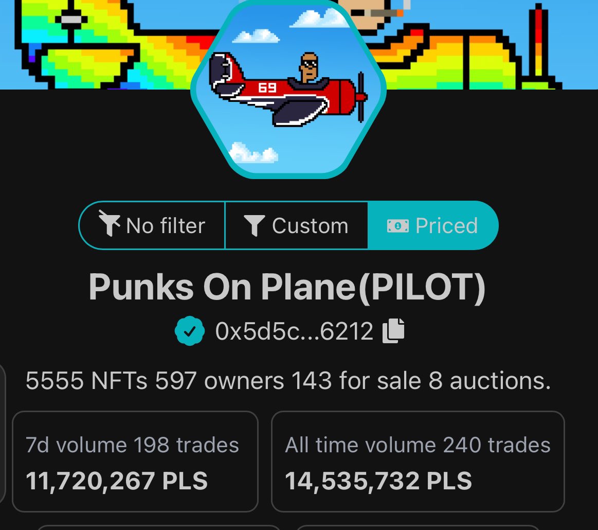 punksonplane's tweet photo. Over 750,000 $PLS has now been used to buy and burn $FLIGHT. Each trade on PulseMarket has a 5.55% royalty fee, which automatically uses those funds to buy back and burn $FLIGHT. ✈️

Holding a Pilot will grant you perks in the flight ecosystem. 

https://t.co/gnrowT9FUE https://t.co/NvkLOSINXI