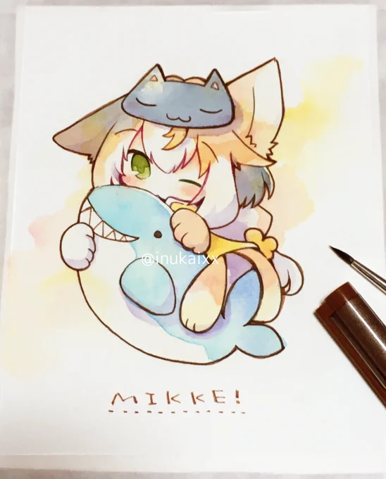 猫の日!#透明水彩 