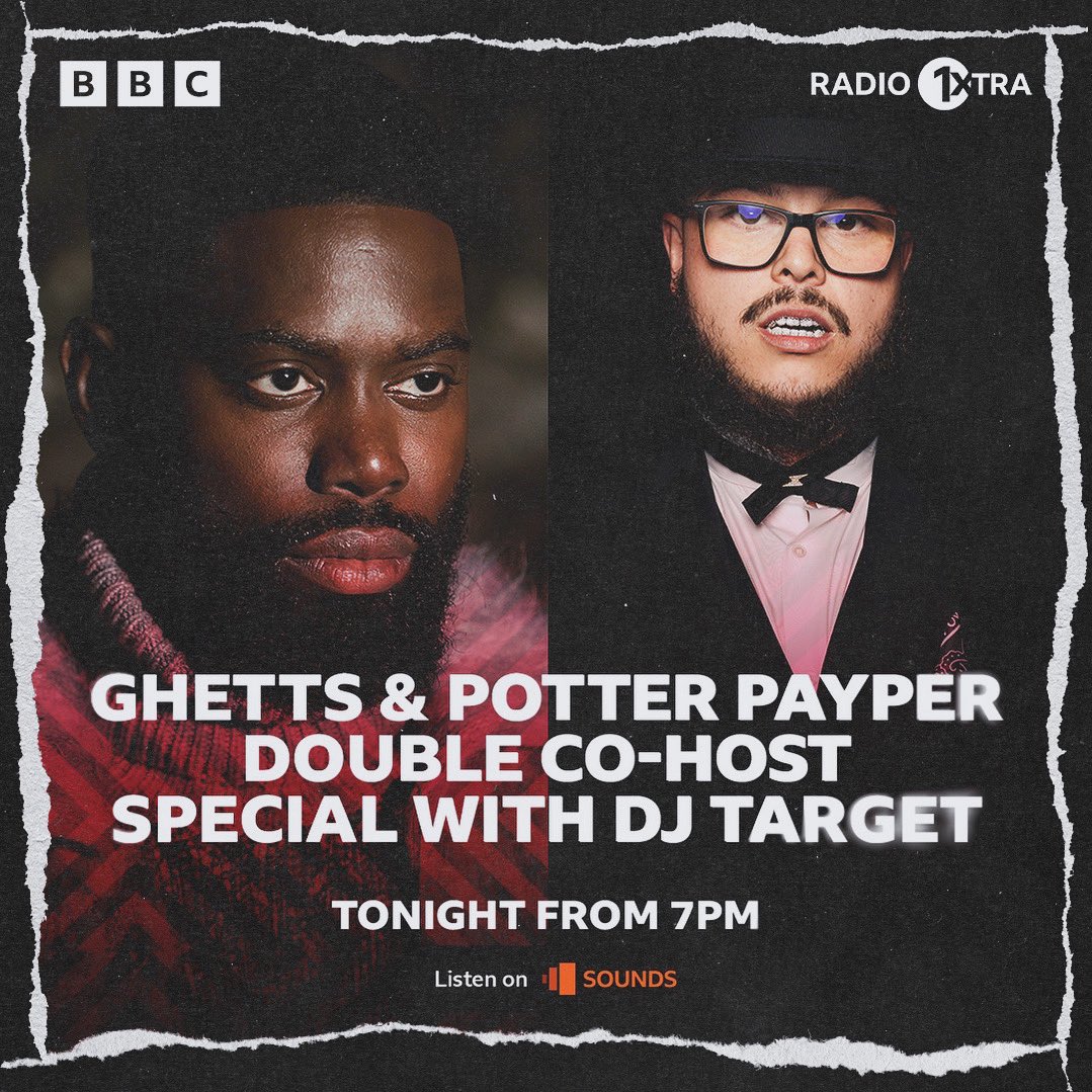 An hour with Potter from 7-8pm An hour with Ghetts from 8-9pm 🔥🔥🔥🔥