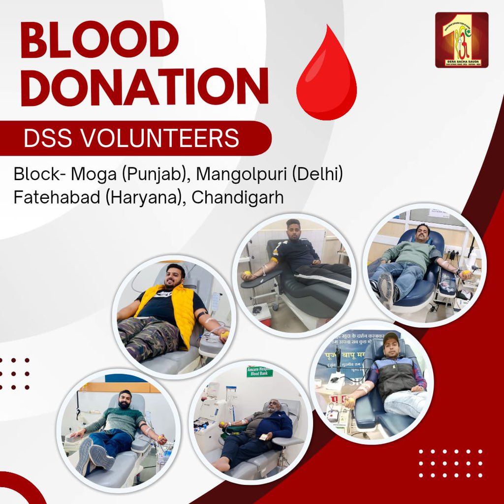DSSNewsUpdates's tweet photo. Dera Sacha Sauda volunteers showed the true meaning of selflessness by donating🩸blood for patients in need. Let's be part of this life-saving effort. It's your turn to be a hero!  #BloodDonation #BeAHero #SaveLives #TrueBloodPump #DeraSachaSauda https://t.co/SEnLAWMLqM