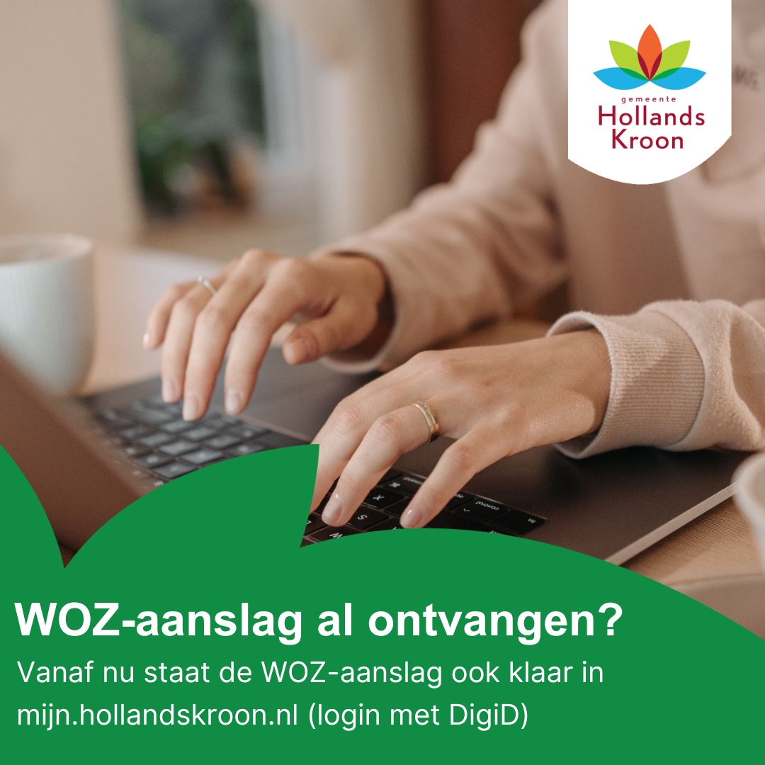 📢 Heb je de WOZ-aanslag al ontvangen? 🏠💸 Check je brievenbus, want hij kan elk moment arriveren! 💼 De WOZ-aanslag* en het taxatieverslag* staan ook klaar in mijn.hollandskroon.nl (login met DigiD). 

*Let op: Dit is alleen te zien als de aanslag op jouw naam staat...