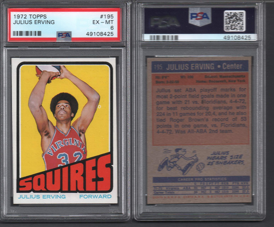 Wishing a very Happy Birthday to Julius Dr J Erving @JuliusErving born on this date in 1950! 🎉🏀 🏆Pro and College #Basketball Hall of Fame 🏆2x #ABA Champion Virginia #Squires 🏆#NBA Champion #76ers #HappyBirthday #topps #basketballcards #DrJ #legend #psacard #UMass @PSAcard