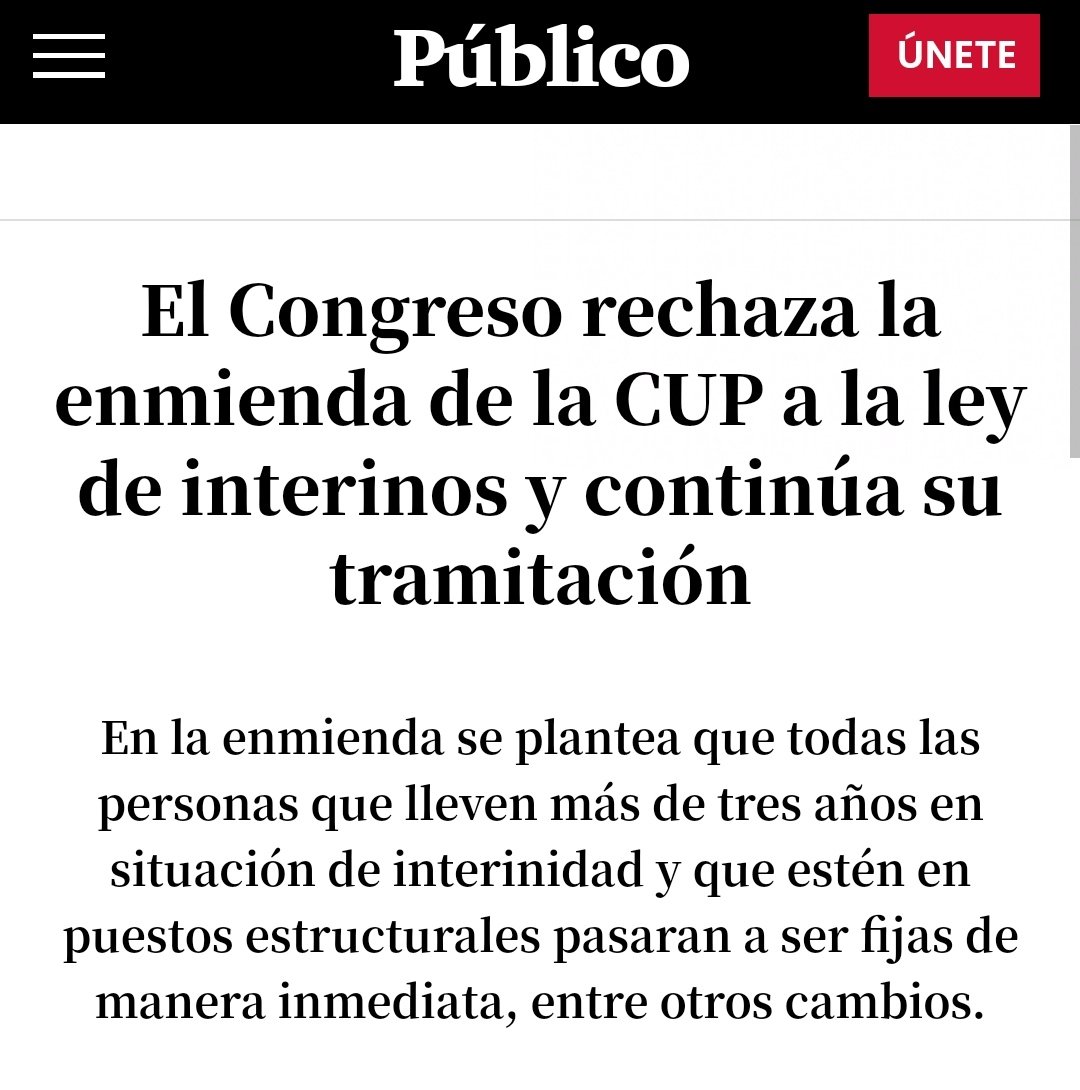 Al 2021 ens vam quedar soles al Congreso defensant a les interines de l'icetazo. 
Ara el TJUE diu que les treballadores, advocats i nosaltres teníem raó!!
🚩🚩la llei Iceta no compleix la directiva UE i cal aplicar la #FixesaJa per resoldre l'abús de temporalitat !!!

Enhorabona