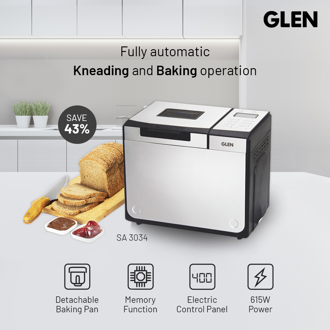 Glen__India's tweet image. Awaken the baker in you with the Glen Bread Maker! Make different breads, jams &amp;amp; knead dough effortlessly at home.

#breadmaking #BreadMaker #HomemadeBread #ArtisanBread #FreshBread
#BreadLovers #breadbaking #breadmachine #doughkneading