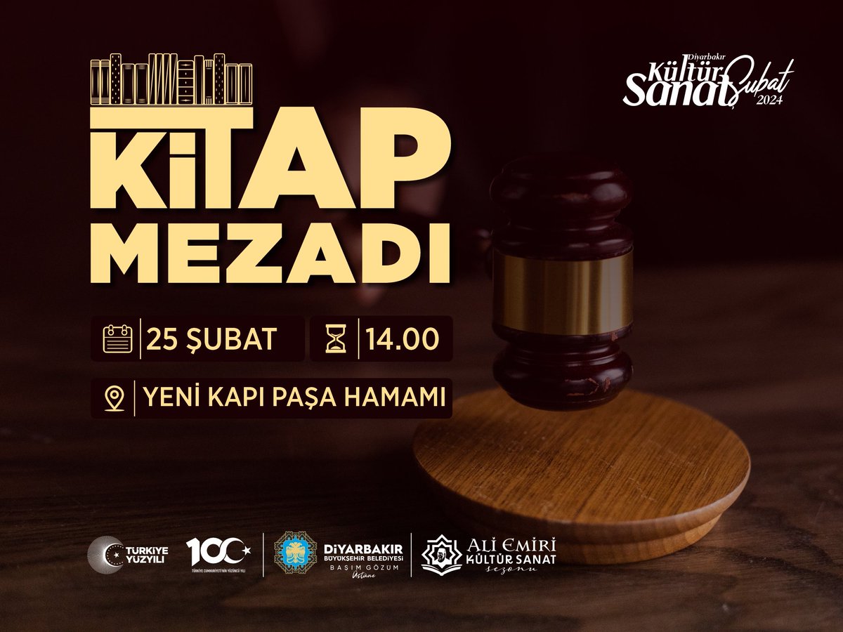 "Mezatın gizemli dünyasında, her eser bir serüvenin başlangıcıdır." 📚📖

Bu serüvene siz de katılmak isterseniz;

📅 25 Şubat Pazar günü
⏰ 14.00'de
📍 Yeni Kapı Paşa Hamamı'na davetlisiniz 🤗

#keremke #Diyarbakır #BaşımGözümÜstüne