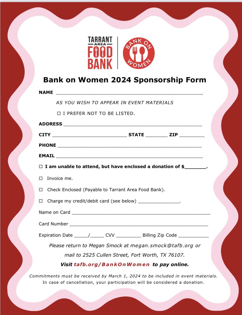 Join us at the Tarrant Area Food Bank to learn about food insecurity & the Ready to Learn school market initiative. Bank on Women March 7, 2024 4-6 p.m.