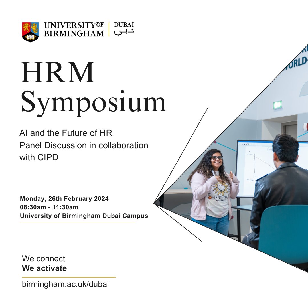 On Monday, 26th February, we're hosting the HRM Symposium in collaboration with CIPD where industry experts and HR leaders will come together to discuss the impact of AI on Human Resource Management. Click the link to register ow.ly/TFM550QGCue