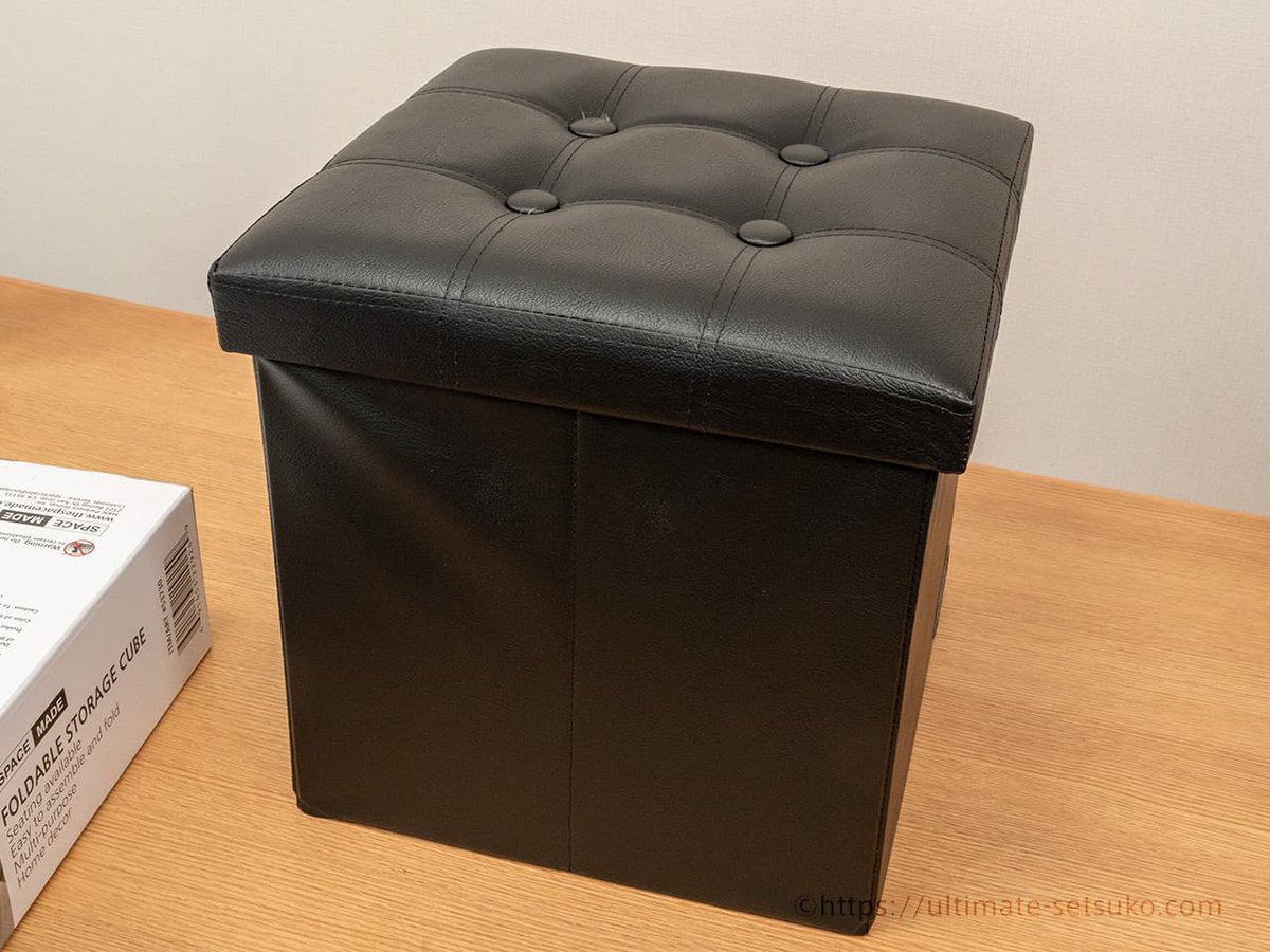 コストコで買った収納できる椅子めっちゃ良き！ レザーっぽい見た目で