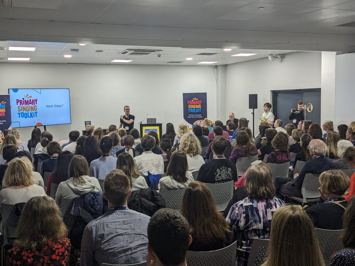 Voices_Found's tweet photo. A full house to learn all about the #PrimarySingingToolkit and our brand new #BreakingTheSingingBarrier resources at #MDEE2024 @CBeqMacD @JennyTrattles @ISM_trust https://t.co/WqxW5TzeyI