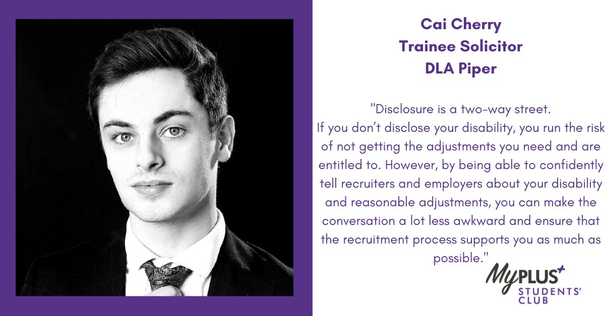 MyPlusStudents's tweet image. Join us on Tuesday to hear how individuals manage their disability in the workplace.

Our speakers include:
James Ellery-Gower, Citi
Cai Cherry, DLA Piper
William More, Carers UK

Register here: bit.ly/42wV1M2

#disabilityinclusion  #citibank #dlapiper #CarersUK