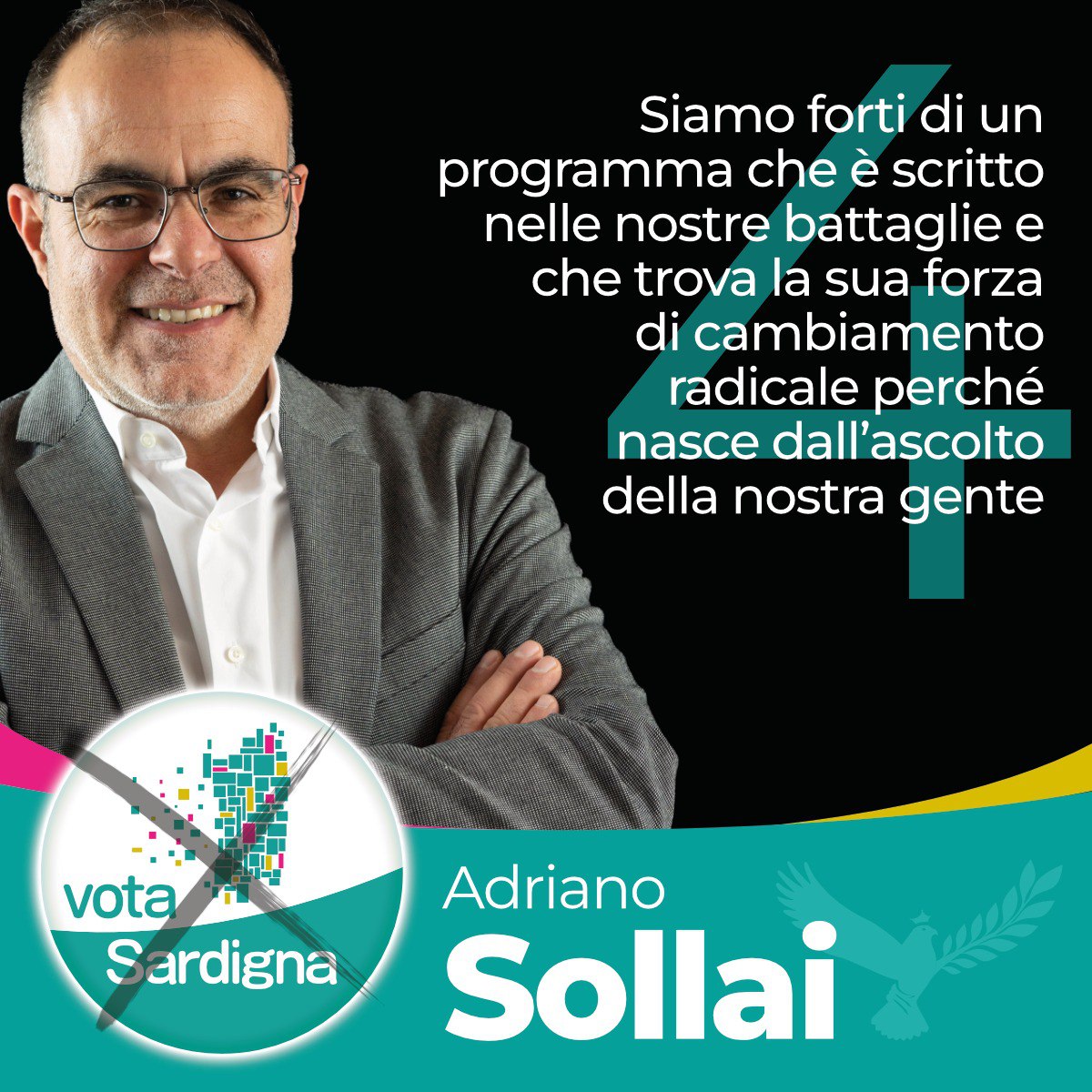 ASollai_ProgReS's tweet photo. 04/10 🌿 Siamo forti di un programma che è scritto nelle nostre battaglie e che trova la sua forza di cambiamento radicale perché nasce all'ascolto della nostra gente.

🌿Vota ADRIANO SOLLAI
📝Circoscrizione di CAGLIARI
🗓️Si vota il 25 Febbraio 2024 https://t.co/9xA8LcoT7B