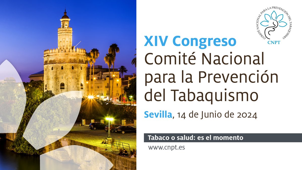 👋 El 14 de junio celebraremos nuestro #XIVCongresoCNPT. Pronto os informaremos de más novedades a través de la página web del evento.  

🗣️ Tabaco o salud: es el momento 
📍 Sevilla
📆 Save the day!
