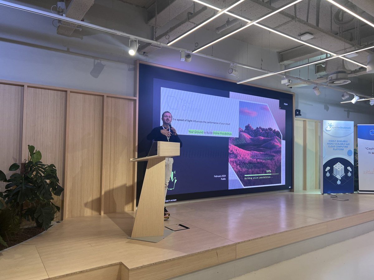 CloudStack's tweet photo. The upcoming sessions at #cloudstackandcephday!
• How the speed of light influences the performance of your cloud - Wido den Hollander, https://t.co/VboPxiWTOg
• Adyen and Ceph - Dayron Albeirus, Adyen https://t.co/lLsg4hD0Wm