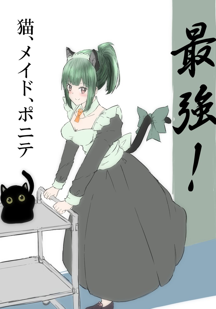 ちょっとだけ加筆した猫耳メイド夕張+ブラックホール 